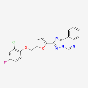 molecular formula C20H12ClFN4O2 B10941936 2-{5-[(2-Chloro-4-fluorophenoxy)methyl]furan-2-yl}[1,2,4]triazolo[1,5-c]quinazoline 