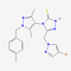 5-[(4-bromo-1H-pyrazol-1-yl)methyl]-4-[3,5-dimethyl-1-(4-methylbenzyl)-1H-pyrazol-4-yl]-4H-1,2,4-triazole-3-thiol