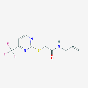 molecular formula C10H10F3N3OS B10941957 N-(prop-2-en-1-yl)-2-{[4-(trifluoromethyl)pyrimidin-2-yl]sulfanyl}acetamide 