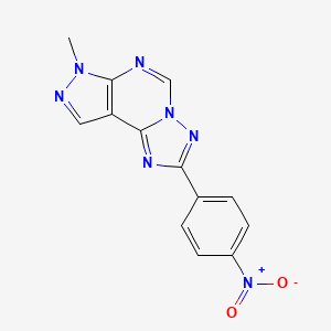 molecular formula C13H9N7O2 B10941965 7-methyl-2-(4-nitrophenyl)-7H-pyrazolo[4,3-e][1,2,4]triazolo[1,5-c]pyrimidine 