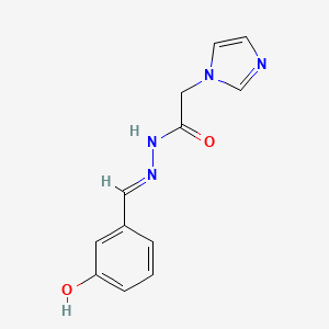 molecular formula C12H12N4O2 B10941984 N'-[(E)-(3-hydroxyphenyl)methylidene]-2-(1H-imidazol-1-yl)acetohydrazide 