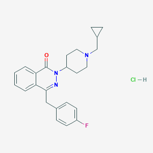 molecular formula C24H27ClFN3O B010942 1(2H)-Phthalazinone, 2-(1-(cyclopropylmethyl)-4-piperidinyl)-4-((4-fluorophenyl)methyl)-, monohydrochloride CAS No. 110406-69-4