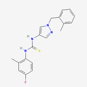 molecular formula C19H19FN4S B10942004 1-(4-fluoro-2-methylphenyl)-3-[1-(2-methylbenzyl)-1H-pyrazol-4-yl]thiourea 