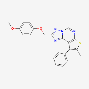 2-[(4-Methoxyphenoxy)methyl]-8-methyl-9-phenylthieno[3,2-e][1,2,4]triazolo[1,5-c]pyrimidine