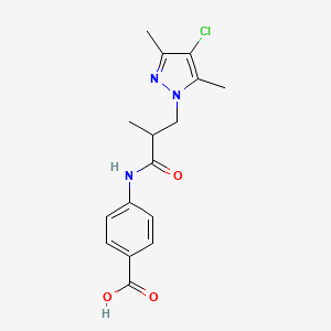 4-{[3-(4-chloro-3,5-dimethyl-1H-pyrazol-1-yl)-2-methylpropanoyl]amino}benzoic acid