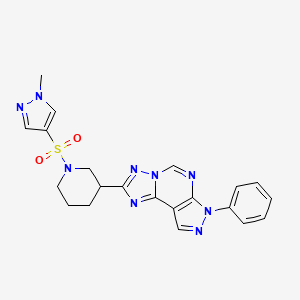 1-Methyl-1H-pyrazol-4-YL [3-(7-phenyl-7H-pyrazolo[4,3-E][1,2,4]triazolo[1,5-C]pyrimidin-2-YL)piperidino] sulfone