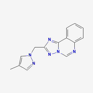 molecular formula C14H12N6 B10942067 2-[(4-methyl-1H-pyrazol-1-yl)methyl][1,2,4]triazolo[1,5-c]quinazoline 