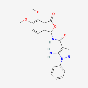 5-amino-N-(4,5-dimethoxy-3-oxo-1,3-dihydro-2-benzofuran-1-yl)-1-phenyl-1H-pyrazole-4-carboxamide