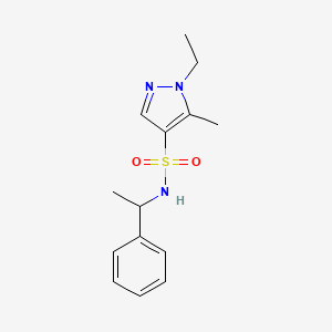 1-ethyl-5-methyl-N-(1-phenylethyl)-1H-pyrazole-4-sulfonamide