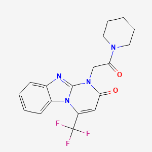 molecular formula C18H17F3N4O2 B10942108 1-[2-oxo-2-(piperidin-1-yl)ethyl]-4-(trifluoromethyl)pyrimido[1,2-a]benzimidazol-2(1H)-one 