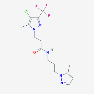 3-[4-chloro-5-methyl-3-(trifluoromethyl)-1H-pyrazol-1-yl]-N-[3-(5-methyl-1H-pyrazol-1-yl)propyl]propanamide