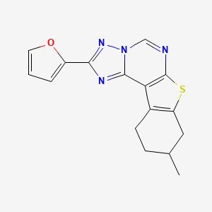 molecular formula C16H14N4OS B10942127 2-(2-Furanyl)-8,9,10,11-tetrahydro-9-methyl[1]benzothieno[3,2-e][1,2,4]triazolo[1,5-c]pyrimidine CAS No. 675830-45-2