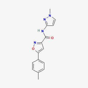 molecular formula C15H14N4O2 B10942144 5-(4-methylphenyl)-N-(1-methyl-1H-pyrazol-3-yl)-1,2-oxazole-3-carboxamide 