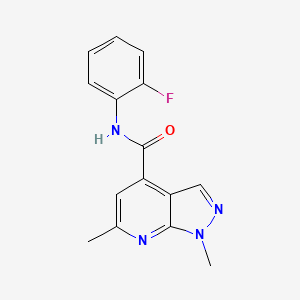 molecular formula C15H13FN4O B10942151 N-(2-fluorophenyl)-1,6-dimethyl-1H-pyrazolo[3,4-b]pyridine-4-carboxamide 