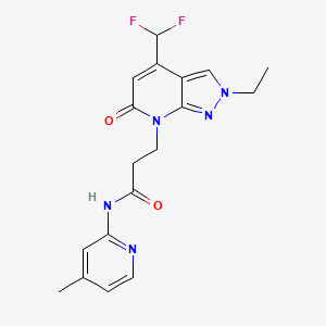 3-[4-(difluoromethyl)-2-ethyl-6-oxo-2,6-dihydro-7H-pyrazolo[3,4-b]pyridin-7-yl]-N-(4-methylpyridin-2-yl)propanamide