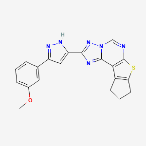 2-[5-(3-methoxyphenyl)-1H-pyrazol-3-yl]-9,10-dihydro-8H-cyclopenta[4,5]thieno[3,2-e][1,2,4]triazolo[1,5-c]pyrimidine