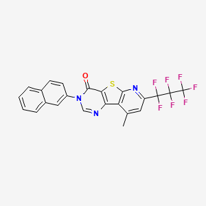 11-(1,1,2,2,3,3,3-heptafluoropropyl)-13-methyl-5-naphthalen-2-yl-8-thia-3,5,10-triazatricyclo[7.4.0.02,7]trideca-1(9),2(7),3,10,12-pentaen-6-one