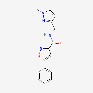 molecular formula C15H14N4O2 B10942189 N-[(1-methyl-1H-pyrazol-3-yl)methyl]-5-phenyl-1,2-oxazole-3-carboxamide 