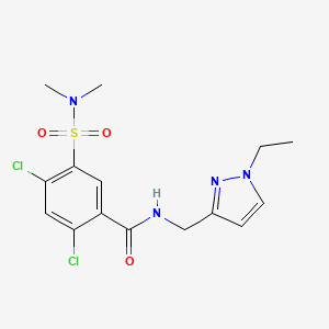 2,4-dichloro-5-(dimethylsulfamoyl)-N-[(1-ethyl-1H-pyrazol-3-yl)methyl]benzamide