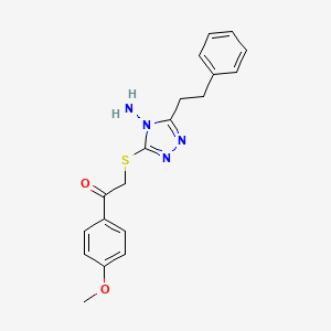 2-{[4-amino-5-(2-phenylethyl)-4H-1,2,4-triazol-3-yl]sulfanyl}-1-(4-methoxyphenyl)ethanone