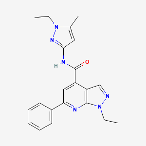 1-ethyl-N-(1-ethyl-5-methyl-1H-pyrazol-3-yl)-6-phenyl-1H-pyrazolo[3,4-b]pyridine-4-carboxamide