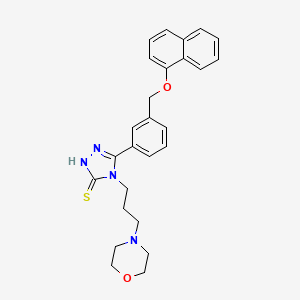 molecular formula C26H28N4O2S B10942257 4-[3-(morpholin-4-yl)propyl]-5-{3-[(naphthalen-1-yloxy)methyl]phenyl}-4H-1,2,4-triazole-3-thiol 