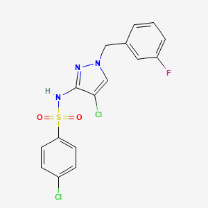 4-chloro-N-[4-chloro-1-(3-fluorobenzyl)-1H-pyrazol-3-yl]benzenesulfonamide