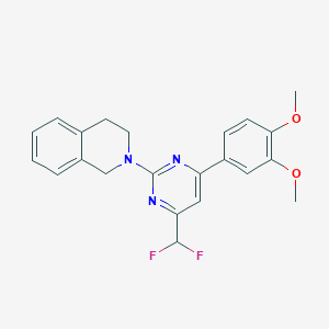 molecular formula C22H21F2N3O2 B10942275 2-[4-(Difluoromethyl)-6-(3,4-dimethoxyphenyl)pyrimidin-2-yl]-1,2,3,4-tetrahydroisoquinoline 