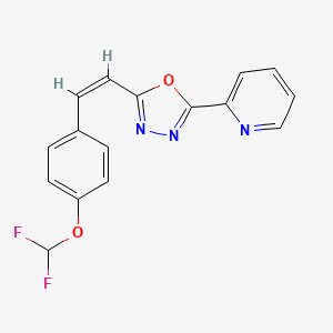 2-(5-{(Z)-2-[4-(difluoromethoxy)phenyl]ethenyl}-1,3,4-oxadiazol-2-yl)pyridine