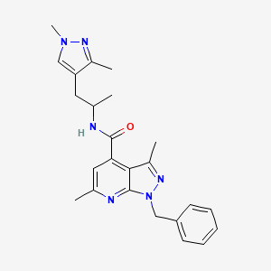 molecular formula C24H28N6O B10942297 1-benzyl-N-[1-(1,3-dimethyl-1H-pyrazol-4-yl)propan-2-yl]-3,6-dimethyl-1H-pyrazolo[3,4-b]pyridine-4-carboxamide 