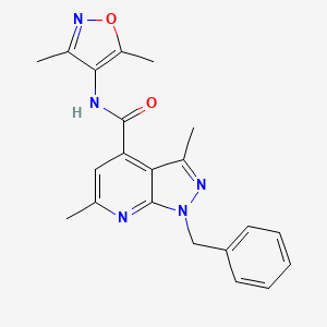 1-benzyl-N-(3,5-dimethyl-1,2-oxazol-4-yl)-3,6-dimethyl-1H-pyrazolo[3,4-b]pyridine-4-carboxamide