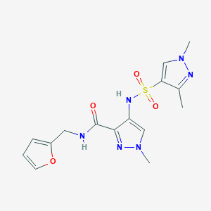 4-{[(1,3-dimethyl-1H-pyrazol-4-yl)sulfonyl]amino}-N-(furan-2-ylmethyl)-1-methyl-1H-pyrazole-3-carboxamide