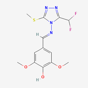 4-[(E)-{[3-(difluoromethyl)-5-(methylsulfanyl)-4H-1,2,4-triazol-4-yl]imino}methyl]-2,6-dimethoxyphenol