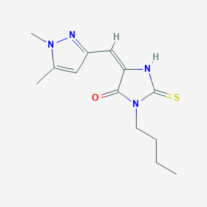 (5E)-3-butyl-5-[(1,5-dimethyl-1H-pyrazol-3-yl)methylidene]-2-thioxoimidazolidin-4-one