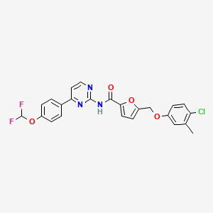 5-[(4-chloro-3-methylphenoxy)methyl]-N-{4-[4-(difluoromethoxy)phenyl]pyrimidin-2-yl}furan-2-carboxamide