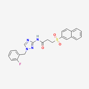 N-[1-(2-fluorobenzyl)-1H-1,2,4-triazol-3-yl]-3-(naphthalen-2-ylsulfonyl)propanamide