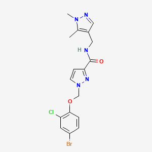 1-[(4-bromo-2-chlorophenoxy)methyl]-N-[(1,5-dimethyl-1H-pyrazol-4-yl)methyl]-1H-pyrazole-3-carboxamide