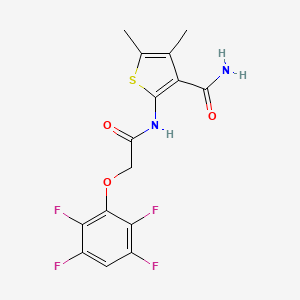 4,5-Dimethyl-2-{[(2,3,5,6-tetrafluorophenoxy)acetyl]amino}thiophene-3-carboxamide