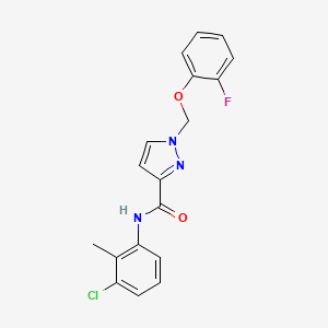 molecular formula C18H15ClFN3O2 B10942357 N-(3-chloro-2-methylphenyl)-1-[(2-fluorophenoxy)methyl]-1H-pyrazole-3-carboxamide 