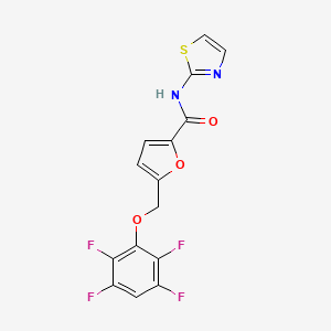 molecular formula C15H8F4N2O3S B10942393 5-[(2,3,5,6-tetrafluorophenoxy)methyl]-N-(1,3-thiazol-2-yl)furan-2-carboxamide 