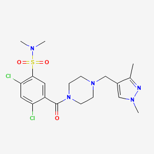 2,4-dichloro-5-({4-[(1,3-dimethyl-1H-pyrazol-4-yl)methyl]piperazin-1-yl}carbonyl)-N,N-dimethylbenzenesulfonamide