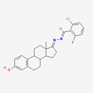 molecular formula C25H26ClFN2O B10942420 (17E)-17-[(2E)-(2-chloro-6-fluorobenzylidene)hydrazinylidene]estra-1,3,5(10)-trien-3-ol 