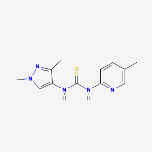 molecular formula C12H15N5S B10942425 1-(1,3-dimethyl-1H-pyrazol-4-yl)-3-(5-methylpyridin-2-yl)thiourea 