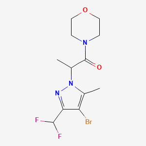 2-[4-bromo-3-(difluoromethyl)-5-methyl-1H-pyrazol-1-yl]-1-(morpholin-4-yl)propan-1-one