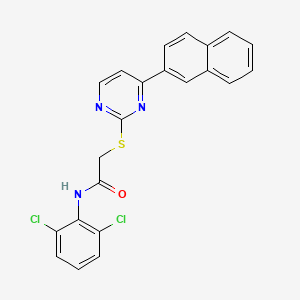 molecular formula C22H15Cl2N3OS B10942459 N-(2,6-dichlorophenyl)-2-{[4-(naphthalen-2-yl)pyrimidin-2-yl]sulfanyl}acetamide 