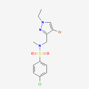 molecular formula C13H15BrClN3O2S B10942463 N-[(4-bromo-1-ethyl-1H-pyrazol-3-yl)methyl]-4-chloro-N-methylbenzenesulfonamide 