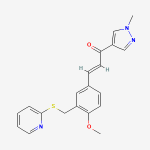 (E)-3-{4-Methoxy-3-[(2-pyridylsulfanyl)methyl]phenyl}-1-(1-methyl-1H-pyrazol-4-YL)-2-propen-1-one