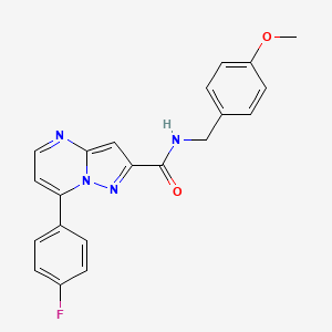 molecular formula C21H17FN4O2 B10942545 7-(4-fluorophenyl)-N-(4-methoxybenzyl)pyrazolo[1,5-a]pyrimidine-2-carboxamide 