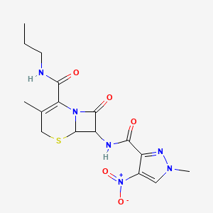 3-methyl-7-{[(1-methyl-4-nitro-1H-pyrazol-3-yl)carbonyl]amino}-8-oxo-N-propyl-5-thia-1-azabicyclo[4.2.0]oct-2-ene-2-carboxamide