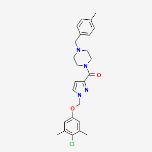 {1-[(4-chloro-3,5-dimethylphenoxy)methyl]-1H-pyrazol-3-yl}[4-(4-methylbenzyl)piperazin-1-yl]methanone